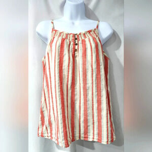 Universal Thread Red Gray Stripe Strappy Tank Womens Small Beachy Coastal Resort